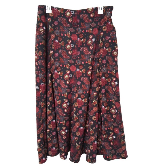 Vintage Floral Print Front Button Maxi Skirt Size 8 Dark Academia Whimsigoth - Picture 1 of 7